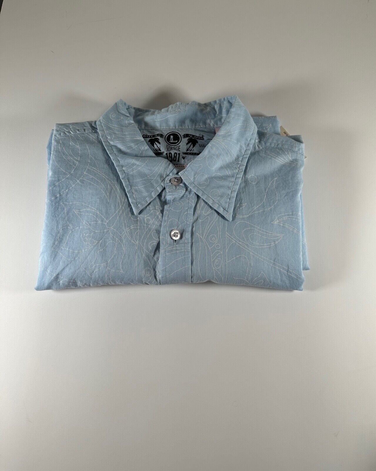 Vintage Guess Jeans Shirt, Blue, Size Large - image 1