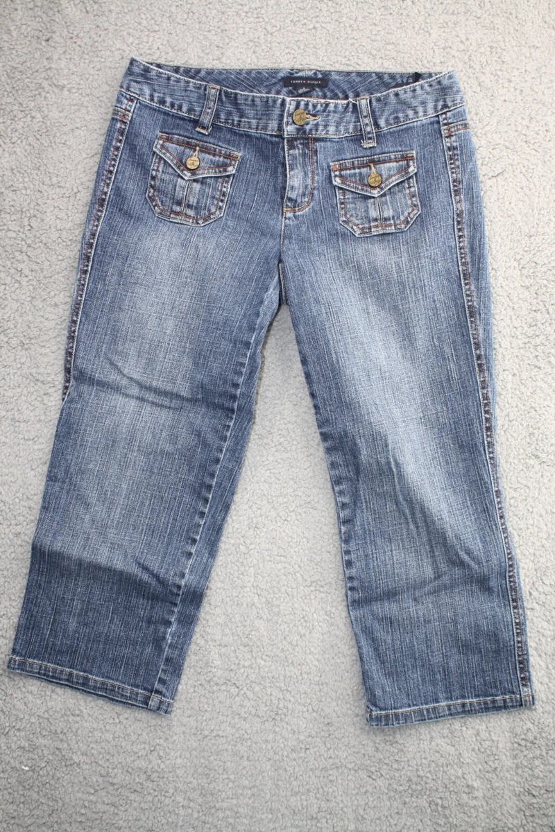 Tommy Hilfiger Jeans Womens 4 Blue Denim Capri Pants Ladies 28X20