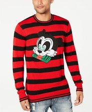 The Reason Dynasty Stripe Knit Sweater in Red and Black