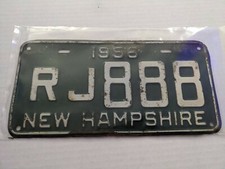 NEW HAMPSHIRE LICENSE PLATE RJ 888 TRIPLE 8 LUCKY NUMBER CHINESE 1956