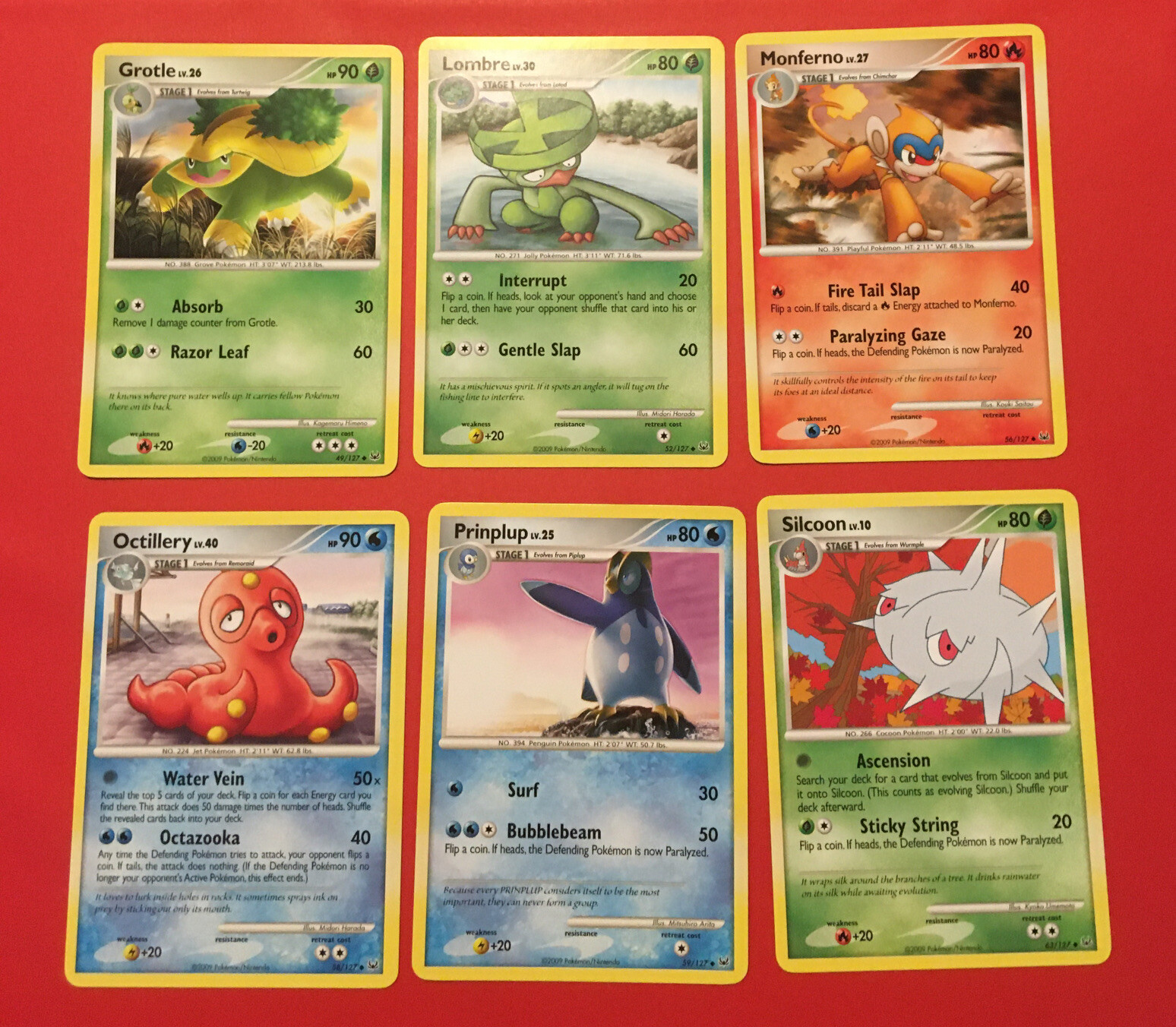 Platinum Base Set Lot Uncommons 49 52 56 58 59 63/127 Pokemon 6 Cards NM