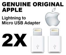 2X Genuine Original OEM APPLE Lightning to Micro USB Adapter Converter MD820AM/A