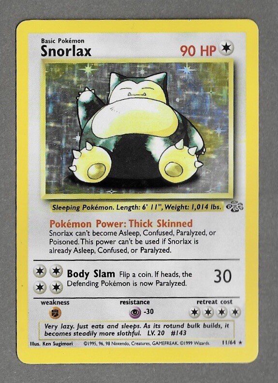 ポケモン - Snorlax カビゴン 1ED 1st Edition 英語版 11/64 Snorlax (11/64) [Jungle 1st Edition] – Galactic Gamez