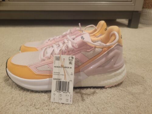 NWT Adidas Nebzed Super Running Shoes Sneakers Women Size 6/UK 4.5 Pink/Peach