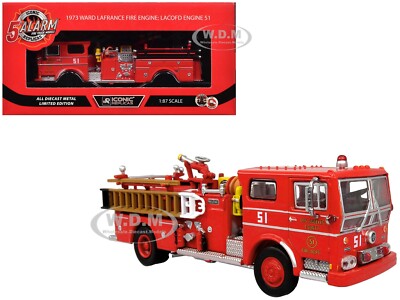 1973 WARD LAFRANCE FIRE ENGINE ''LACOFD ENGINE 51'' 1/87 ICONIC REPLICAS 87-0536