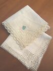 Vintage Lace Wedding Hankies Lot Of 2