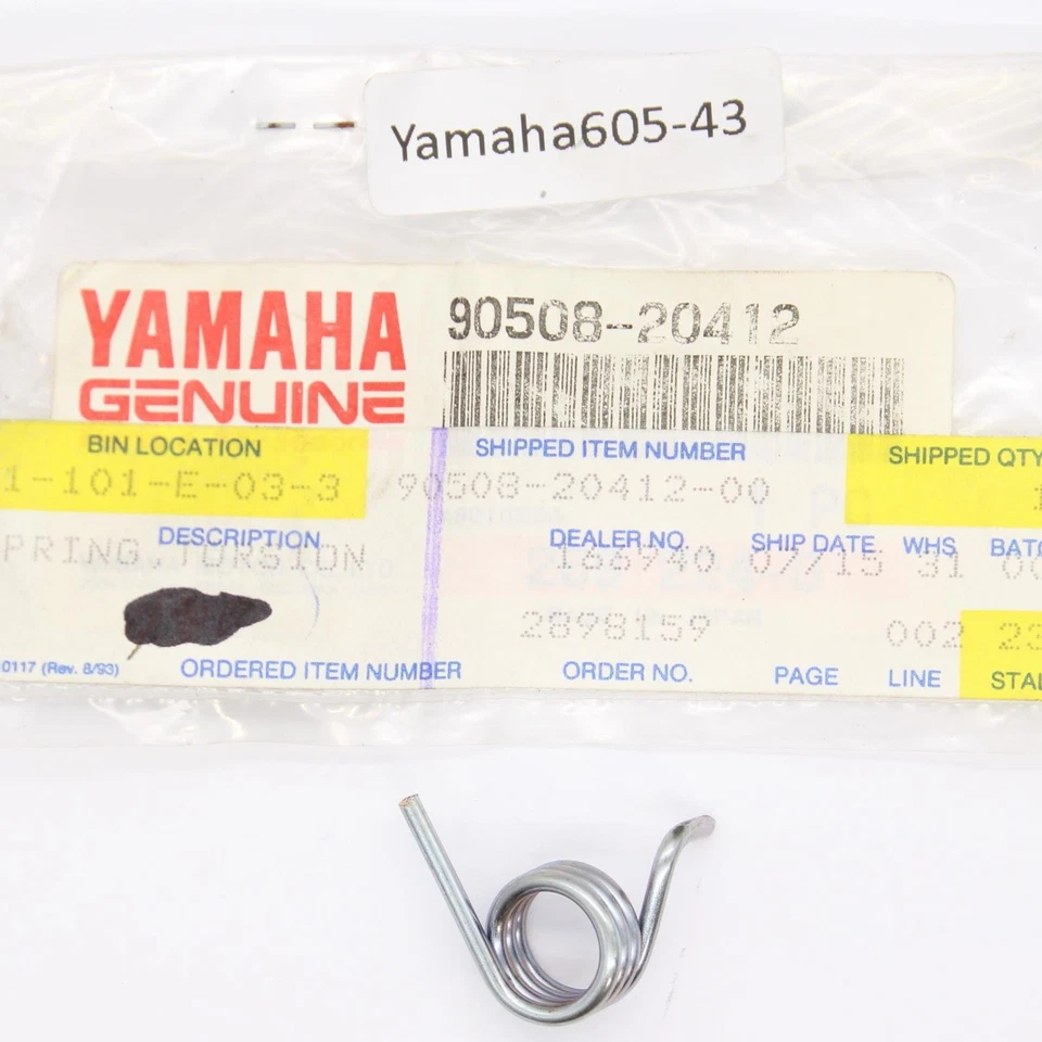 Número de pieza de resorte de torsión Yamaha - 90508-20412-00 Foto 2 de 2