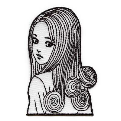 Uzumaki Kirie Goshima Patch Schwarz Spirale Manga Bestickt Aufbügeln