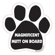 Magnificent Mutt On Board Dog Paw Car Magnet