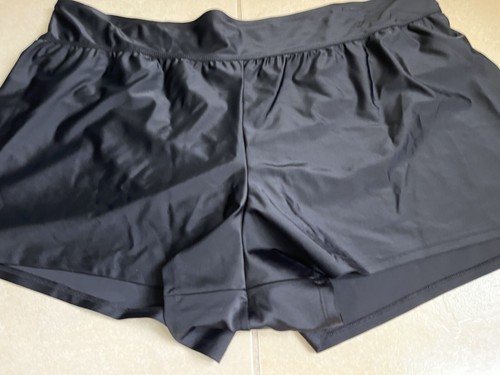Pantaloni corti da bagno Kona Sol donna taglia 2X neri tinta unita ragazzo estivi nuovi con etichette - Foto 2 di 10