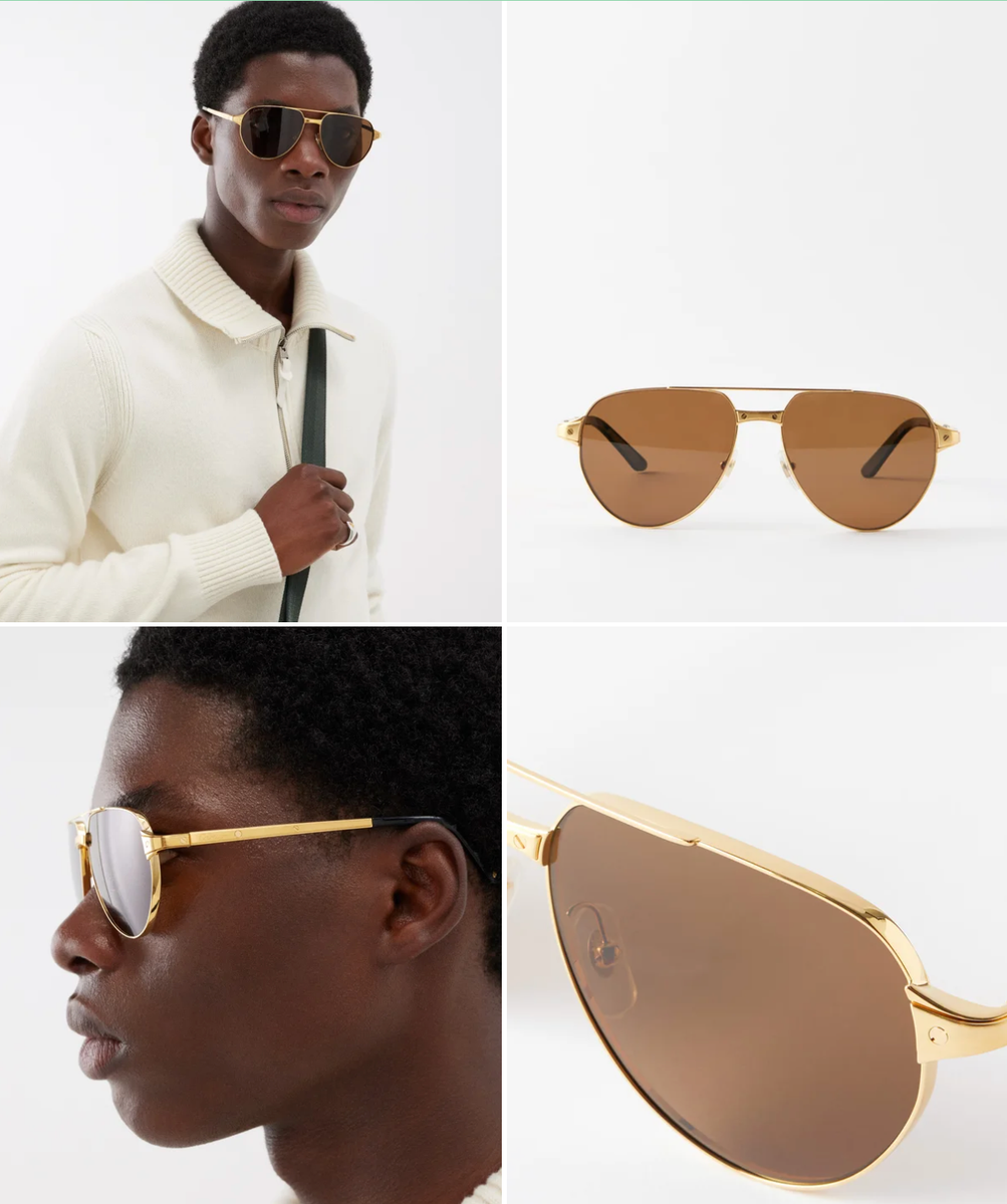 CARTIER Eyewear Santos de Aviator Sonnenbrille Sunglasses A43C95J