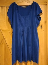 SWIMSUITS For All Blue Box-Pleat Pull Over Swim Beach Cover Up Dress Plus 22/24