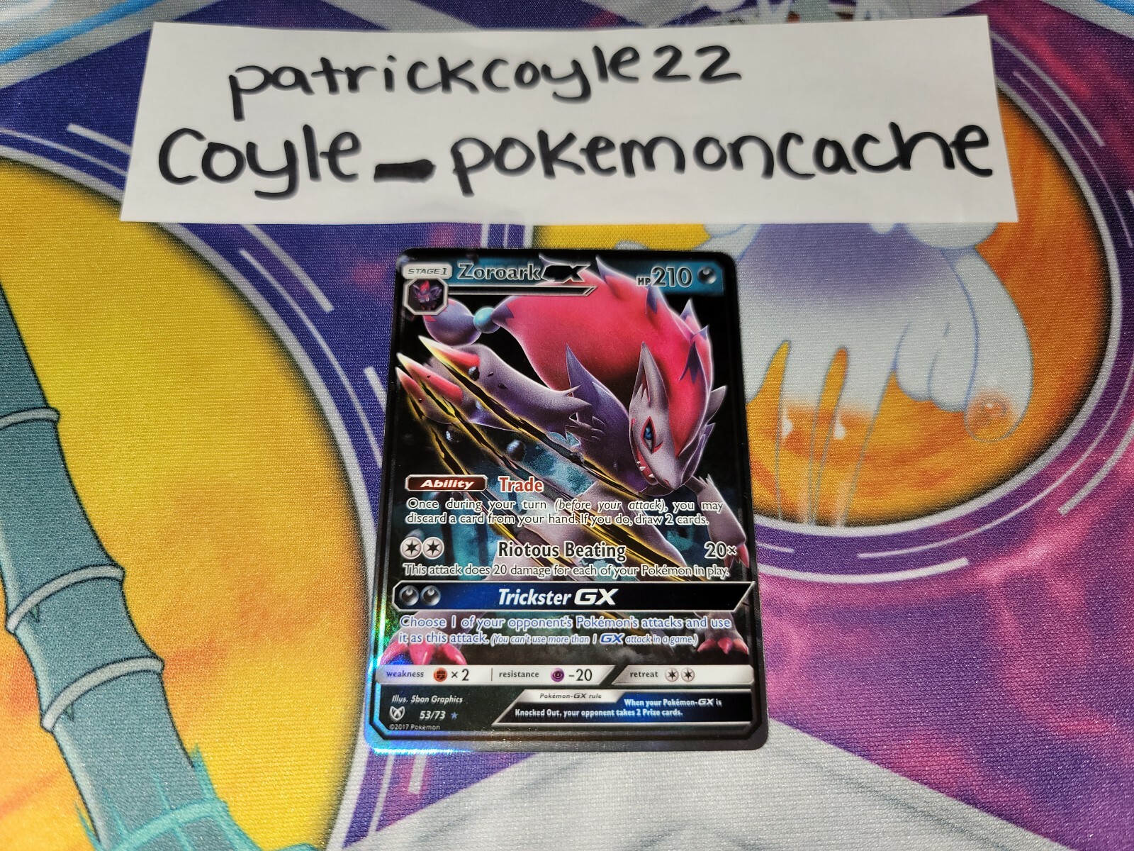 Zoroark GX Holo Ultra Rare Shining Legends 53/73 NM