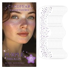 Glitter Freckles Face Tattoos 24PCS Waterproof Gold Sparkle Temporary Patches