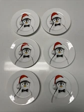 CIROA Celebration Santa Hat Penguin Appetizer Plates (6)