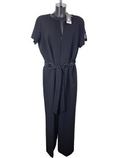 Marks & Spencer Portfolio Black Jumpsuit Belted Size 18 Polyester