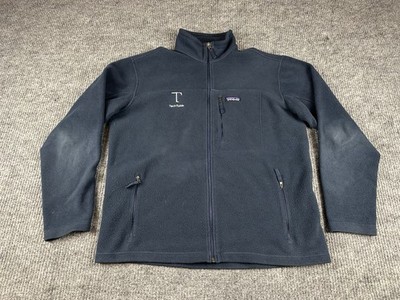 Patagonia Synchilla Jacket Mens Large Blue MicroFleece Full Zip Windbreak *LOGO