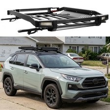 For Toyota Rav4 Trd Off-road Roof Rack Crossbar Cargo Basket Carrier Wdrl Light