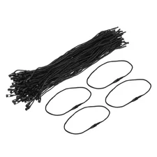 Polyester Rope Hang Tag String Snap Lock 190mm,1mm 200 Pcs,Black