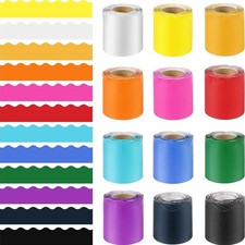 Vnysh BK-12 393.6 Ft Bulletin Board Border Set 12 Rolls Colorful Classroom