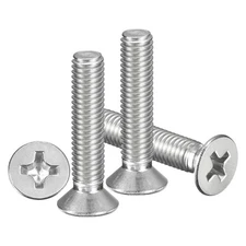 Countersunk Head Bolts M5-0.8x25 15Pcs Stainless Steel for Home Silver