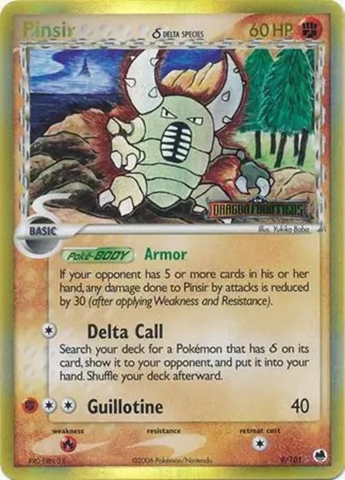 Pinsir (Delta Species) - 9/101 - Pokemon Dragon Frontiers Reverse Holo Rare NM