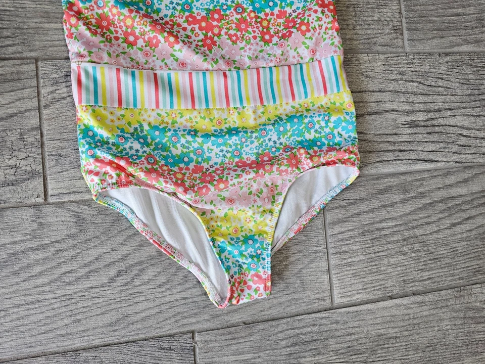 Girls Penelope Mack LTD Swimsuit Floral One Piece Multicolor Size 12 Ruffle - Image 4 of 4