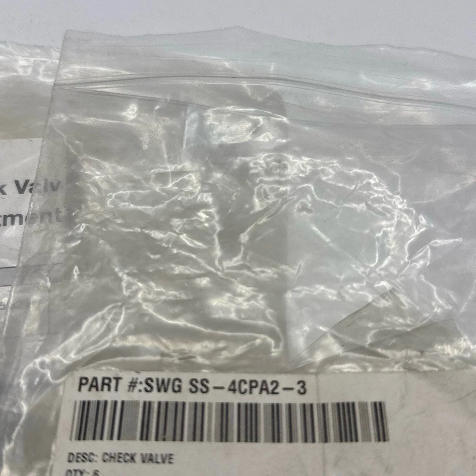 Swagelok SS-4CPA2-3 Stainless Steel 1/4" Poppet Adjustable Check Valve 3-50 PSI - Image 4 of 4