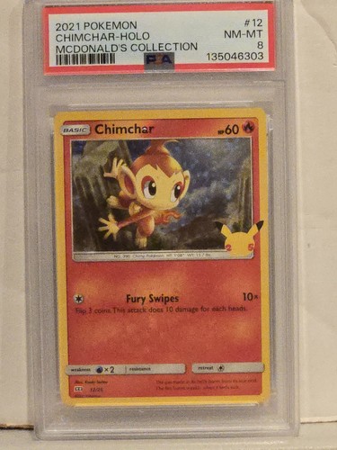 2021 Pokemon McDonalds Collection CHIMCHAR Holo #12 12/25 PSA Graded 8
