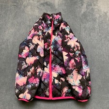 Gerry Puffer Jacket Girls S 7/8 Multi Floral Quilted Thermal Insulation Full Zip