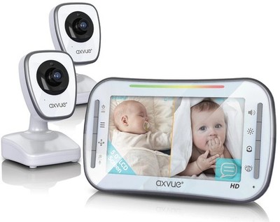 Axvue HD992 Video Baby Monitor 720P Full HD 5.0'' IPS Screen + 2 Camera - NEW