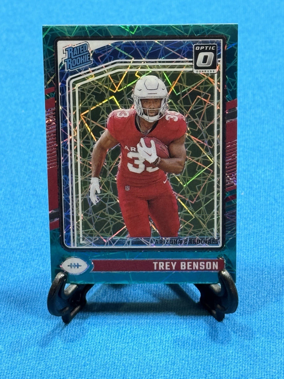 2024 Donruss Optic Trey Benson SP Teal Velocity Prizm Rookie #293 Cardinals