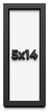 5x14 In Shadow Box Frame Black | 1 inches Deep Real Wood Contemporary Shadowbox
