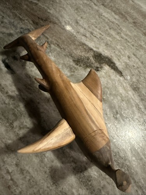 #ad Hammerhead Shark Wooden Carved Piece $36.60