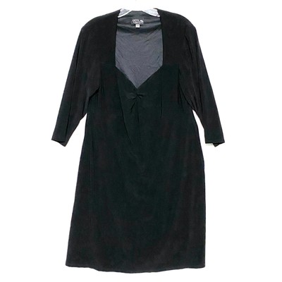 Onyx Nite Wendye Chaitin Black Dress Womens Plus 14W Polyester Blend Stretch