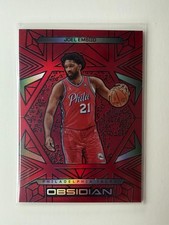 JOEL EMBIID 2024-25 Panini Obsidian Electric Etch Red Flood #21 76ers
