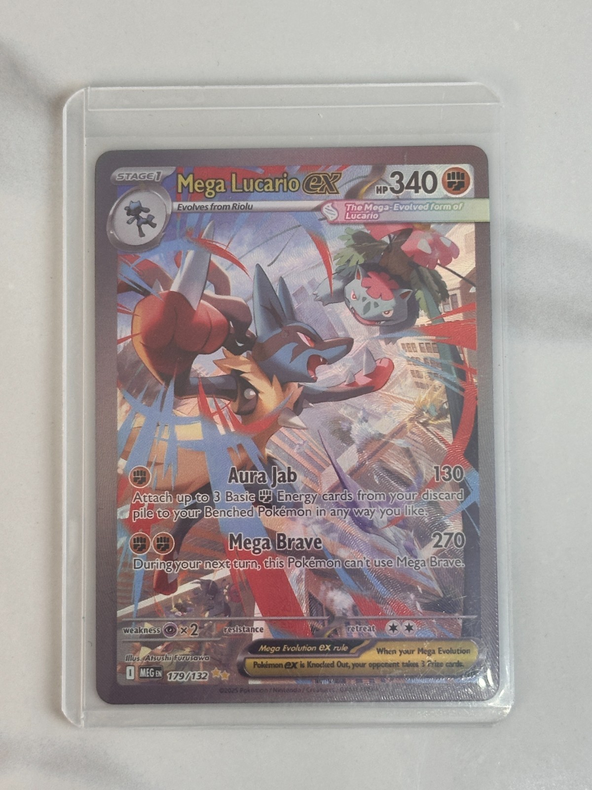 Mega Lucario ex 179/132 ME01: Mega Evolution SIR Full Art Holo
