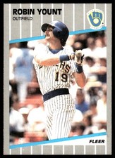 Robin Yount 1989 Fleer #200 Brewers MLB READ FREE SHIPPING AutographDen