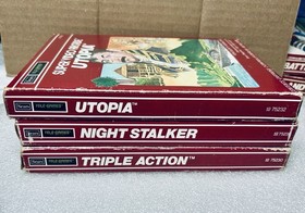 SEARS 3 GAME LOT FOR INTELLIVISION; UTOPIA/NIGHT STALKER/TRIPLE ACTION CIB
