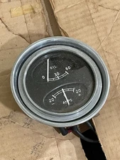 Chris Craft Boat Vintage Oil / Amps Gauge  Circa 30s , UNTESTED Duplex Nice