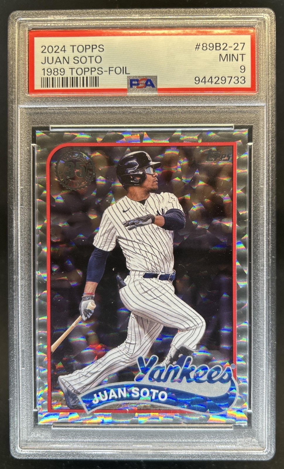 2024 Topps Juan Soto 1989 35th Anniversary Series Two Foil #89B2-27 PSA 9