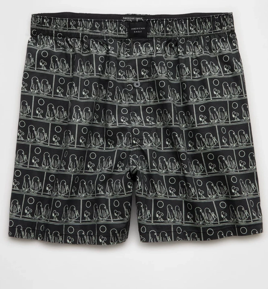 NUEVO CON ETIQUETAS AGOTADO AEO Hombre Peanuts Ghost Calzoncillo Boxer Corto XL BRILLA EN LA OSCURIDAD Foto 3 de 4