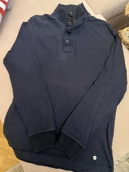 Men Boss Sweater Navy Cotton L