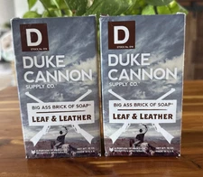 Duke Cannon Big Ass Brick Of Soap Leaf & Leather two pack - 2 X 10 oz ~ New