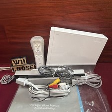 Nintendo Wii White Console Loose Bundle Tested and Working RVL-001 W/ Cables