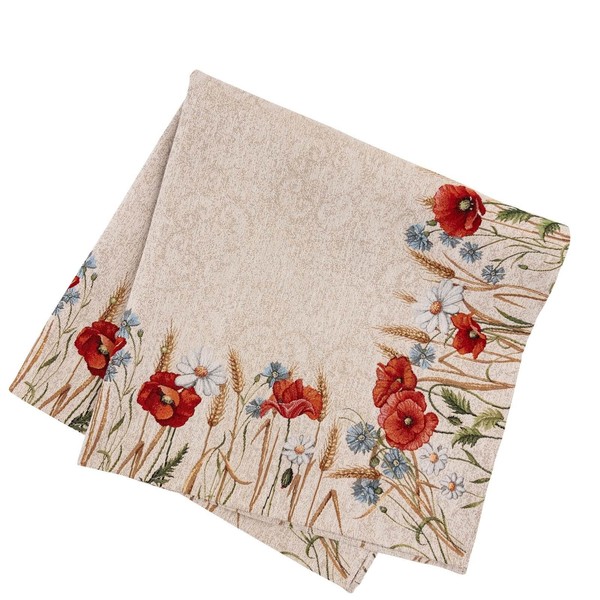 Sandner Mohnidylle Gobelin-Mitteldecke Tischdecke Sommer Blumen 100X100 Cm-image