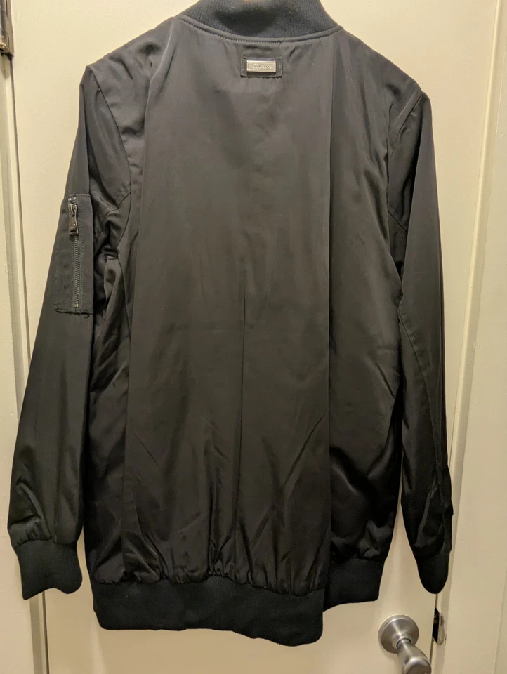 Bernardos Jacket Womens L Black Boyfriend Bomber Long Sleeve Full Zip NWT - Image 2 of 4