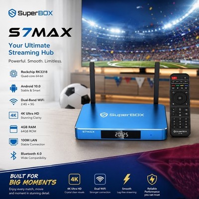   NEW RELEASE 2026 SUPERBOX S7 MAX - Better Than S6 Max, Ultra, 1-2 DAY SHIP 