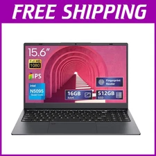 Lightweight Portable Laptop, 16GB RAM, 512GB SSD, N5095