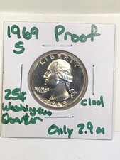 1969 S Proof Washington Quarter - Only 2.9m Mintage